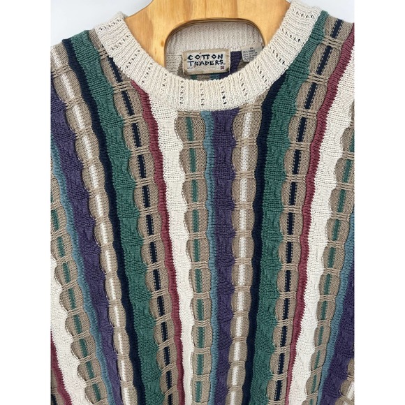VINTAGE Cotton Traders Coogi style sweater size 1X unisex knitted sweater - Picture 3 of 7